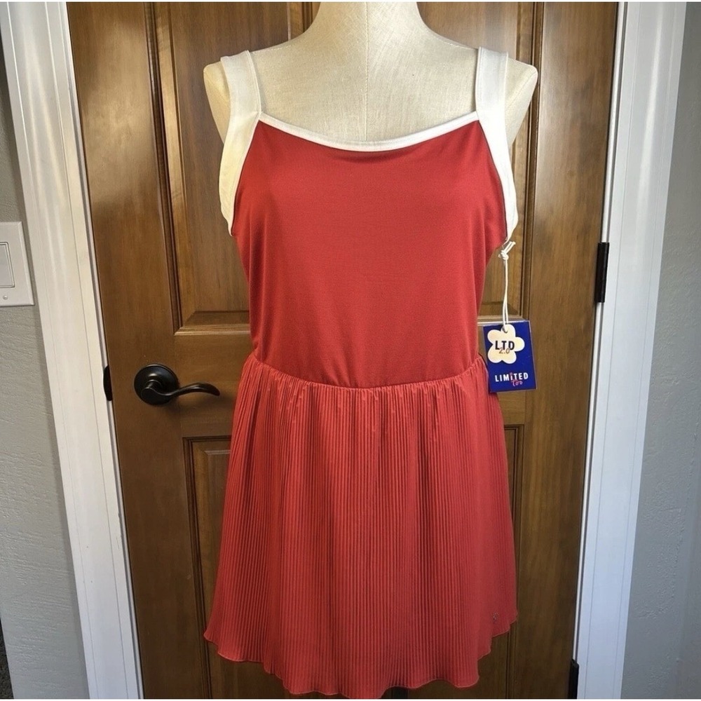 Limited Too Tennis Dress Pleated Skort Pickleball Red Women Large NWT 109402JR